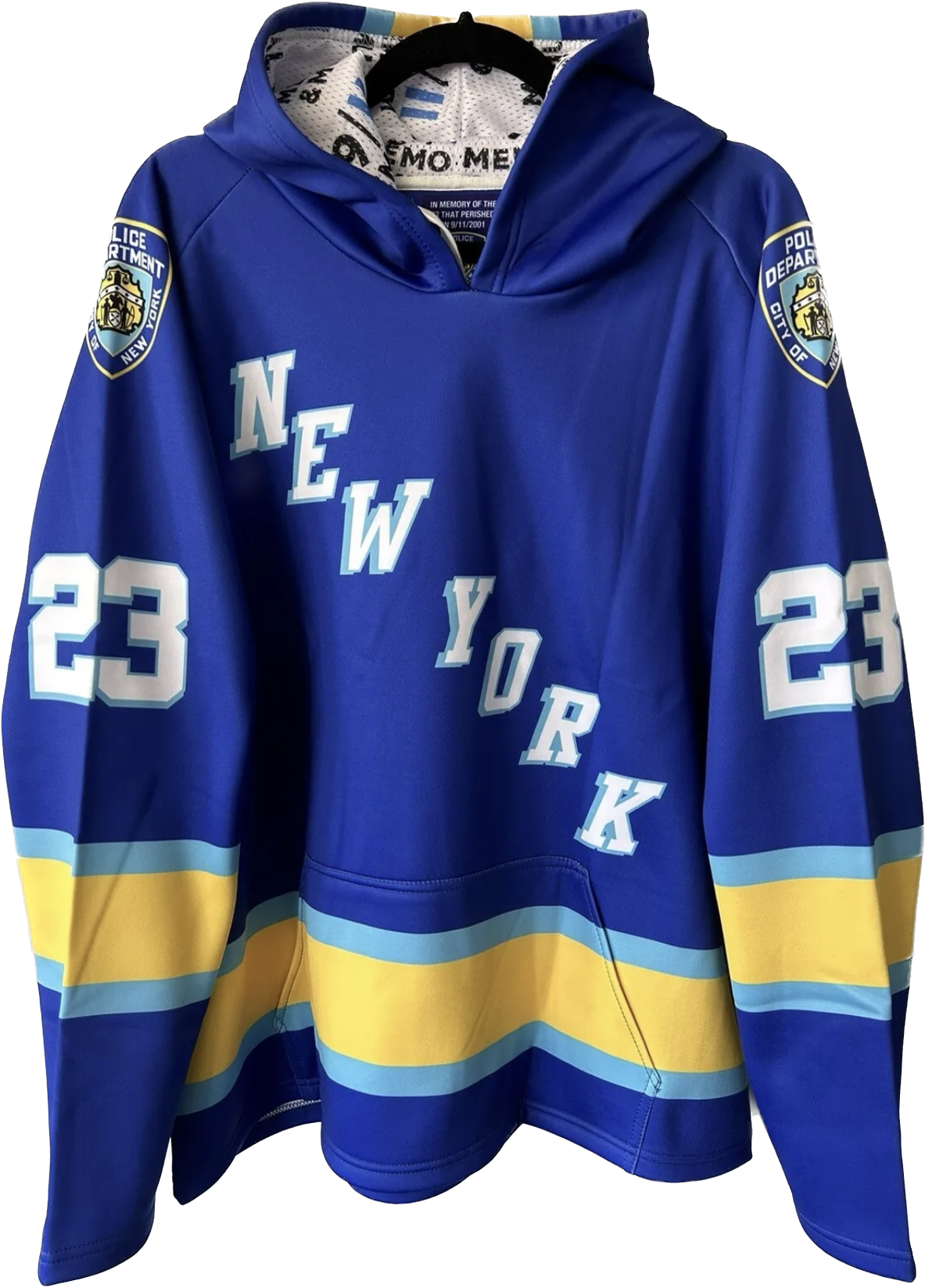 NYPD 23 Official 9/11 Memorial Hockey Hoodie To Commemorate The 23 Lives Lost