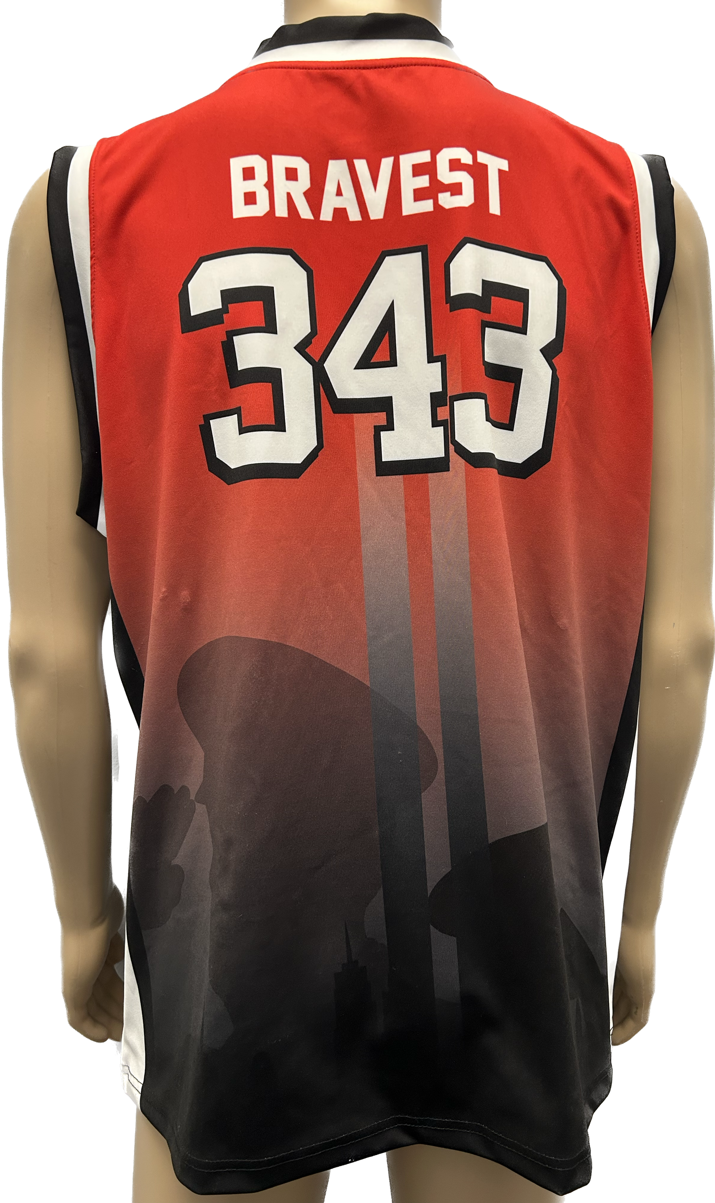 FDNY 343 Official 9/11 Memorial Basketball Jersey  to Commemorate The 343 Lives Lost