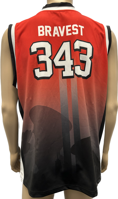 FDNY 343 Official 9/11 Memorial Basketball Jersey  to Commemorate The 343 Lives Lost