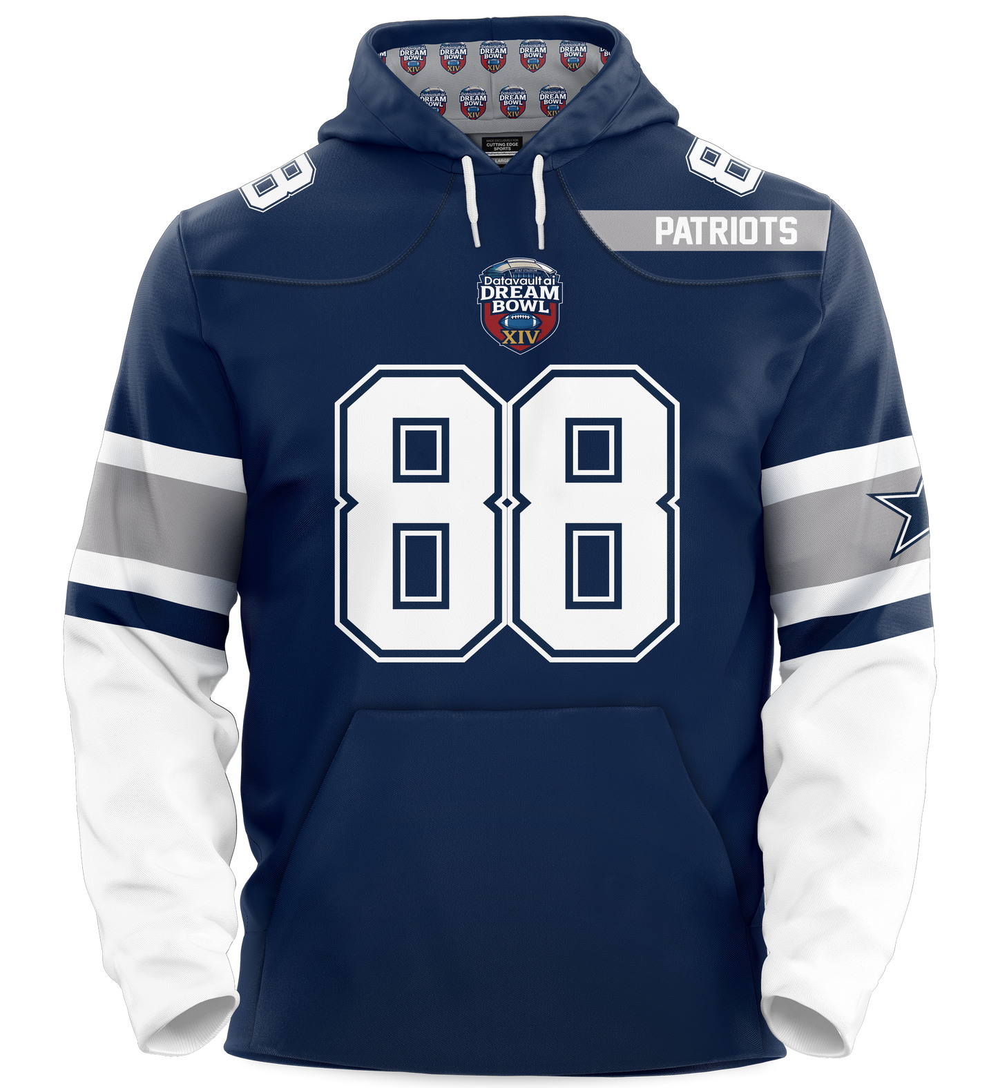 Dream Bowl Patriots Performance Heavyweight Jersey Hoodie - Personalize - Order by 12/20 and receive 1/8