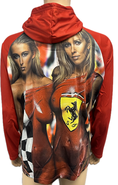 Ferrari Formula 1 Body Art Pit Babes -Race Flag Lightweight Hoodie