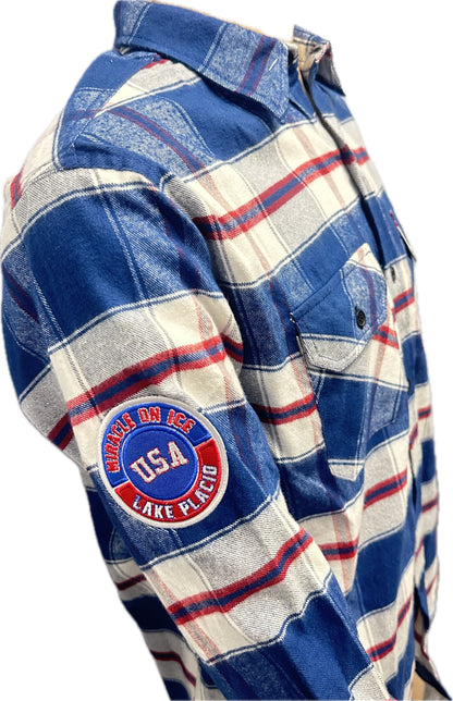 Miracle on Ice USA Hockey 1980 Team Celebration Flannel Shirt