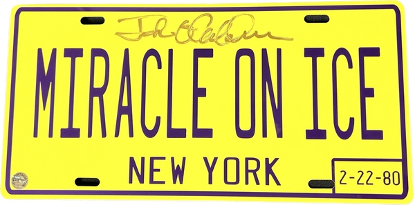 Jack O'Callahan USA Hockey Miracle on Ice 1980  New York State License Metal Plate SIGNED