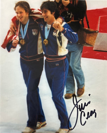 Jim Craig Signed Official Photo 8X10 Miracle on Ice 1980 USA Hockey Team Jack O'Callahan "BU" Gold Medal Celebration