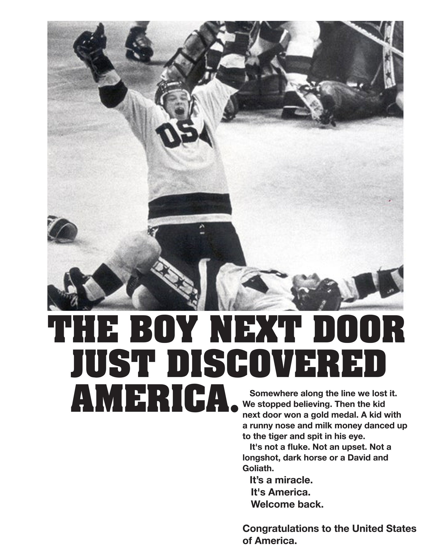 Jack O'Callahan Boy Next door Photo 5"X7" Miracle on Ice 1980 USA Hockey Team Lake Placid