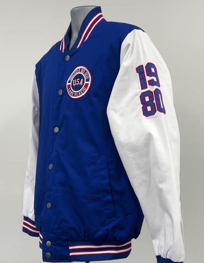 Official Miracle on Ice 45th Anniversary (1980-2025) fully embroidered Varsity Jacket