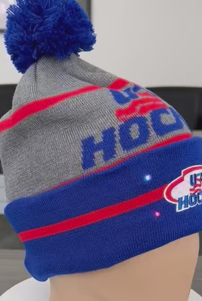 USA Hockey Big Logo Light Up Knit Beanie