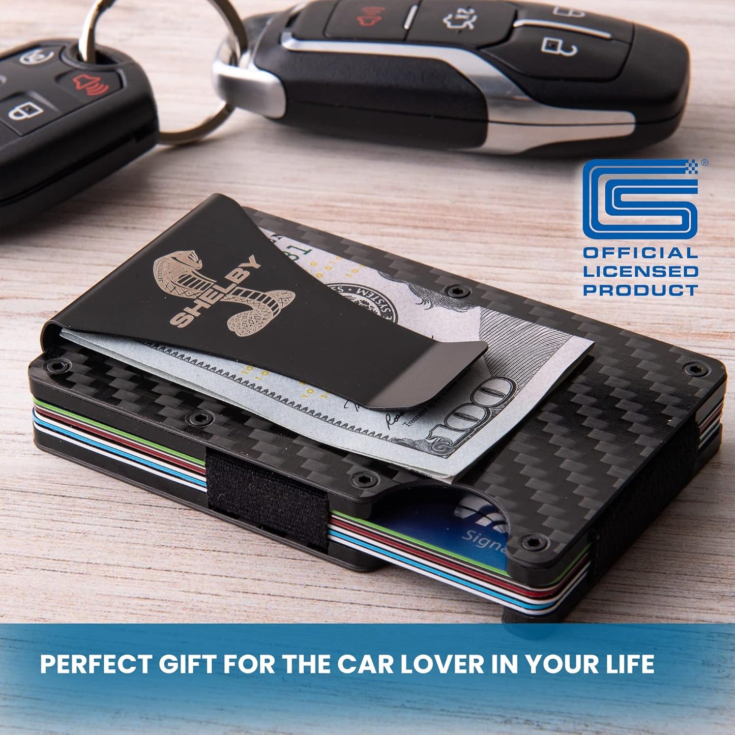 Shelby Cobra Officially Licensed  Carbon Fiber Wallet Money Clip