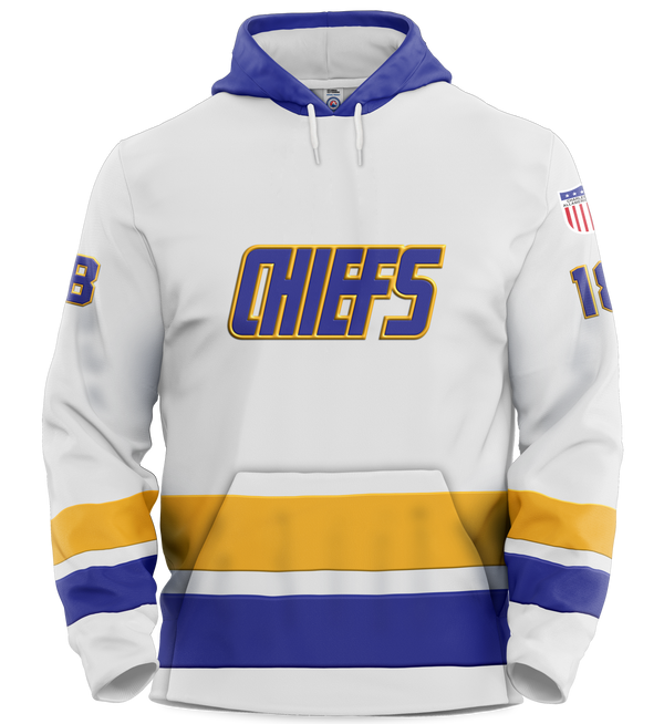 Slapshot Chiefs Performance Hoodie White -  Slap Shot #18