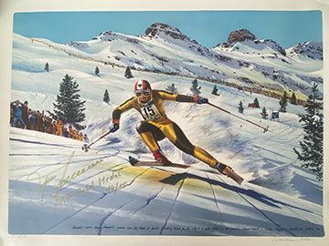 Franz Klammer 1976 Olympic Gold Medal Lithograph Hand Signed