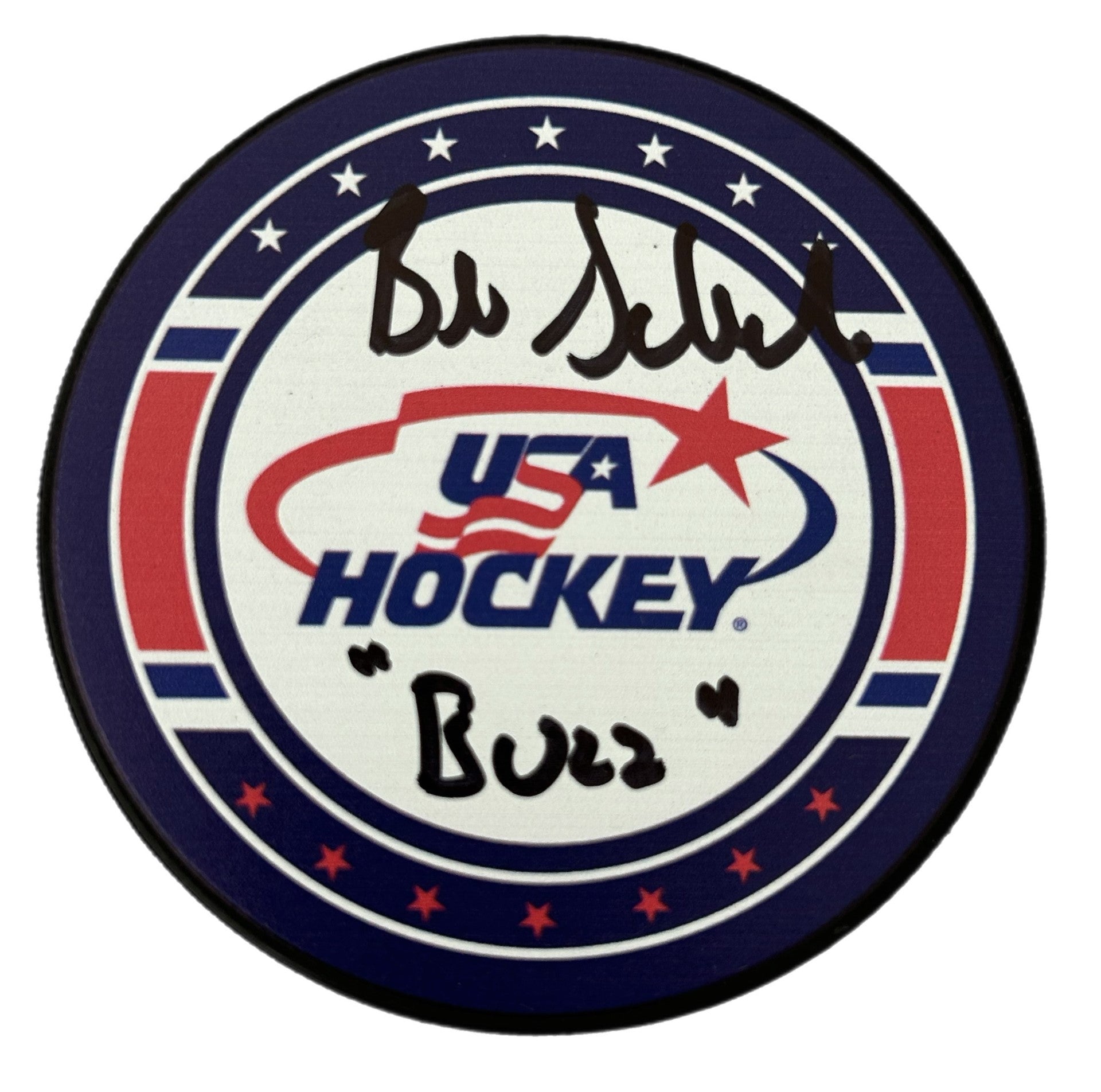 USA Hockey Puck Signed by Billy Schneider ( Buzz Schneider ...