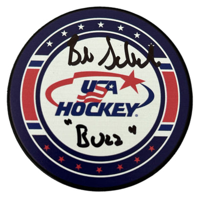 USA Hockey Puck Signed by Billy Schneider ( Buzz Schneider )