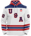 2024 Miracle on Ice USA JERSEY Customized Hoody Youth - White