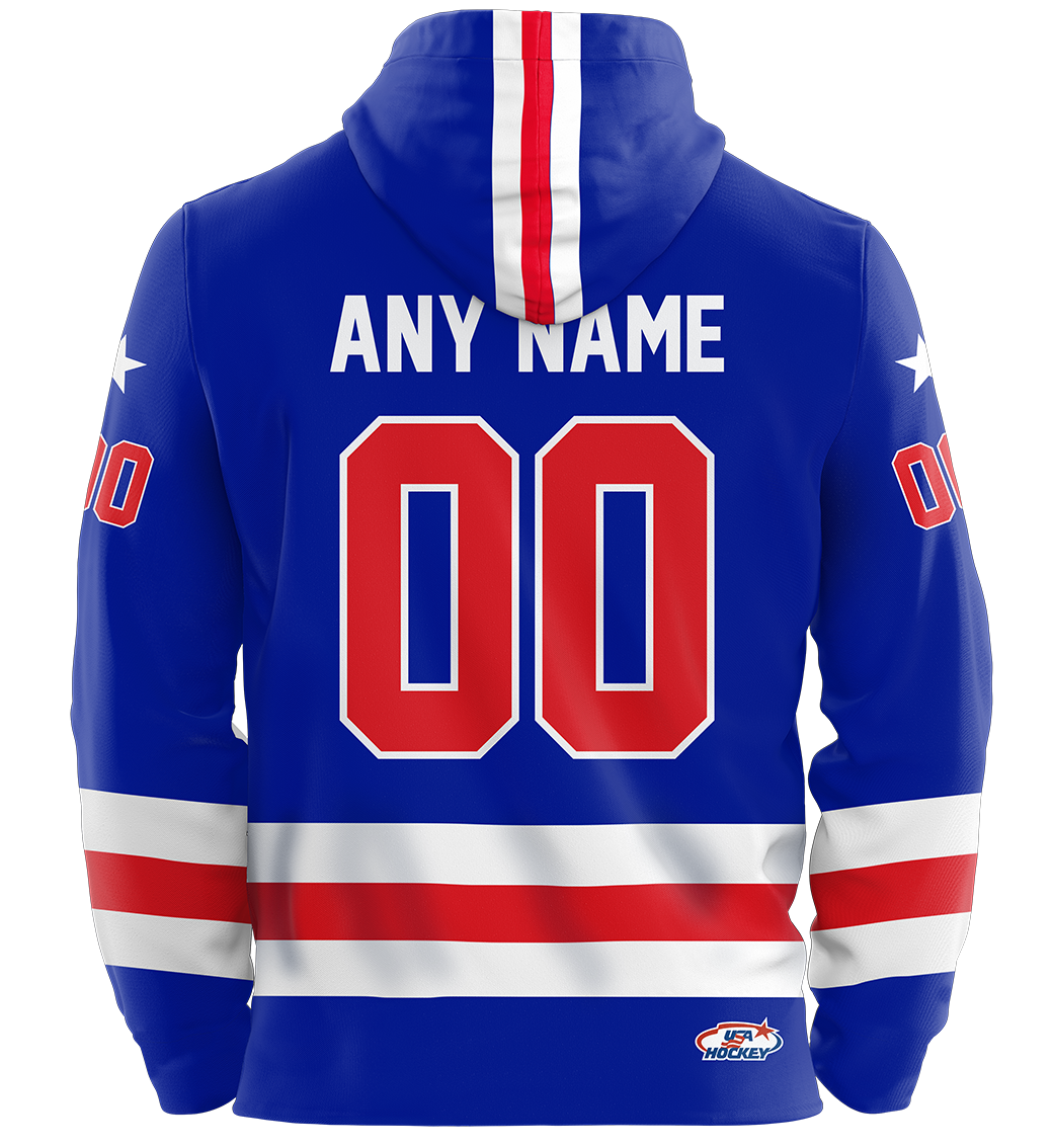 USA Hockey Miracle on Ice 1980 Official Hoodie Customized Youth - Royal