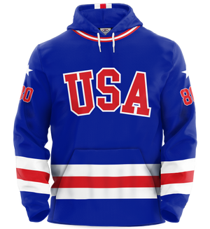 USA Hockey Miracle on Ice 1980 Authentic Royal Blue Adult Hoodie