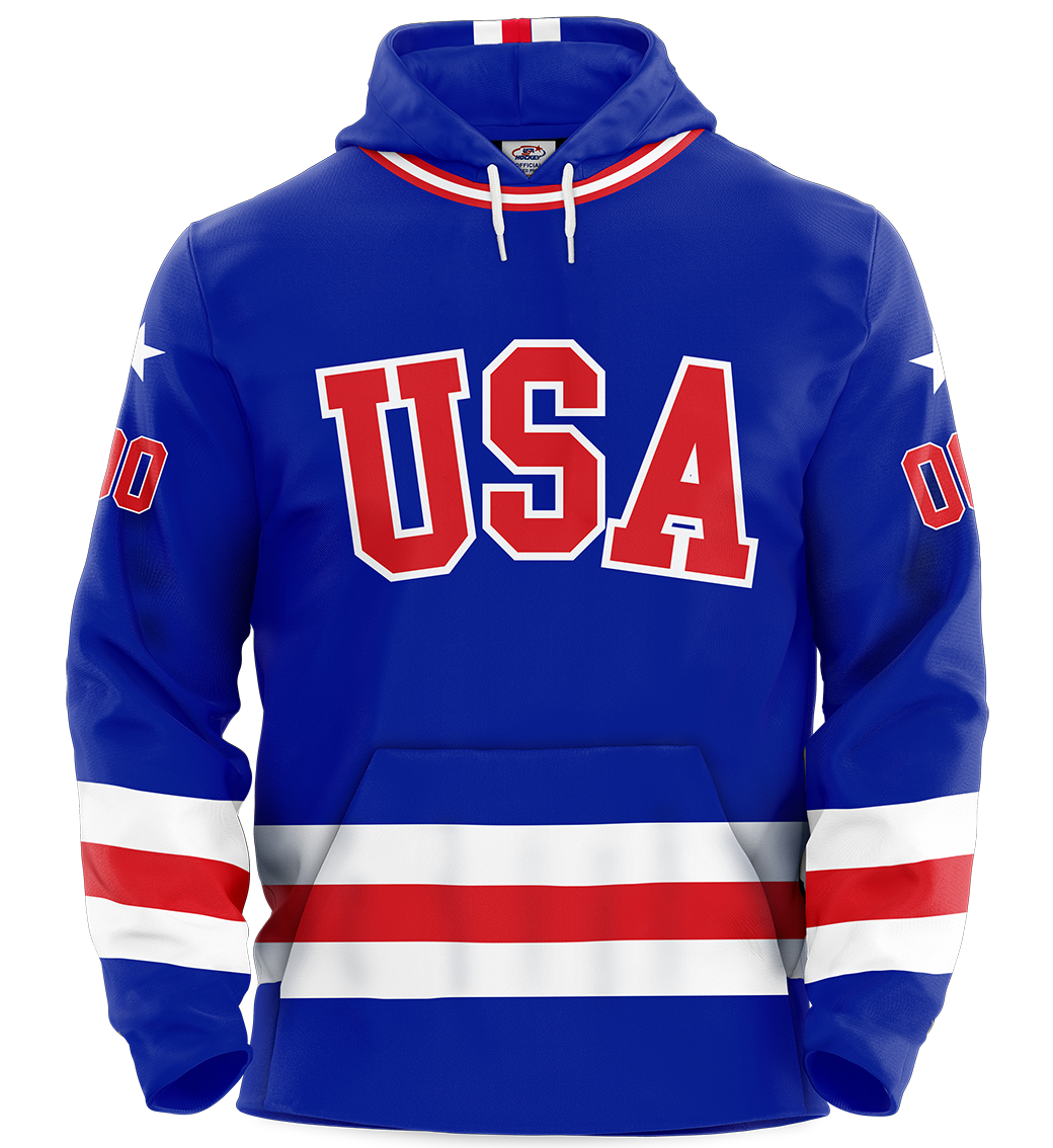 USA Hockey Miracle on Ice 1980 Official Hoodie Customized Youth - Royal