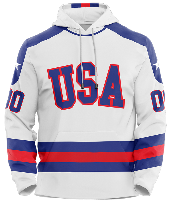 USA Hockey Miracle on Ice 1980 Official Hoodie Customized Youth - White