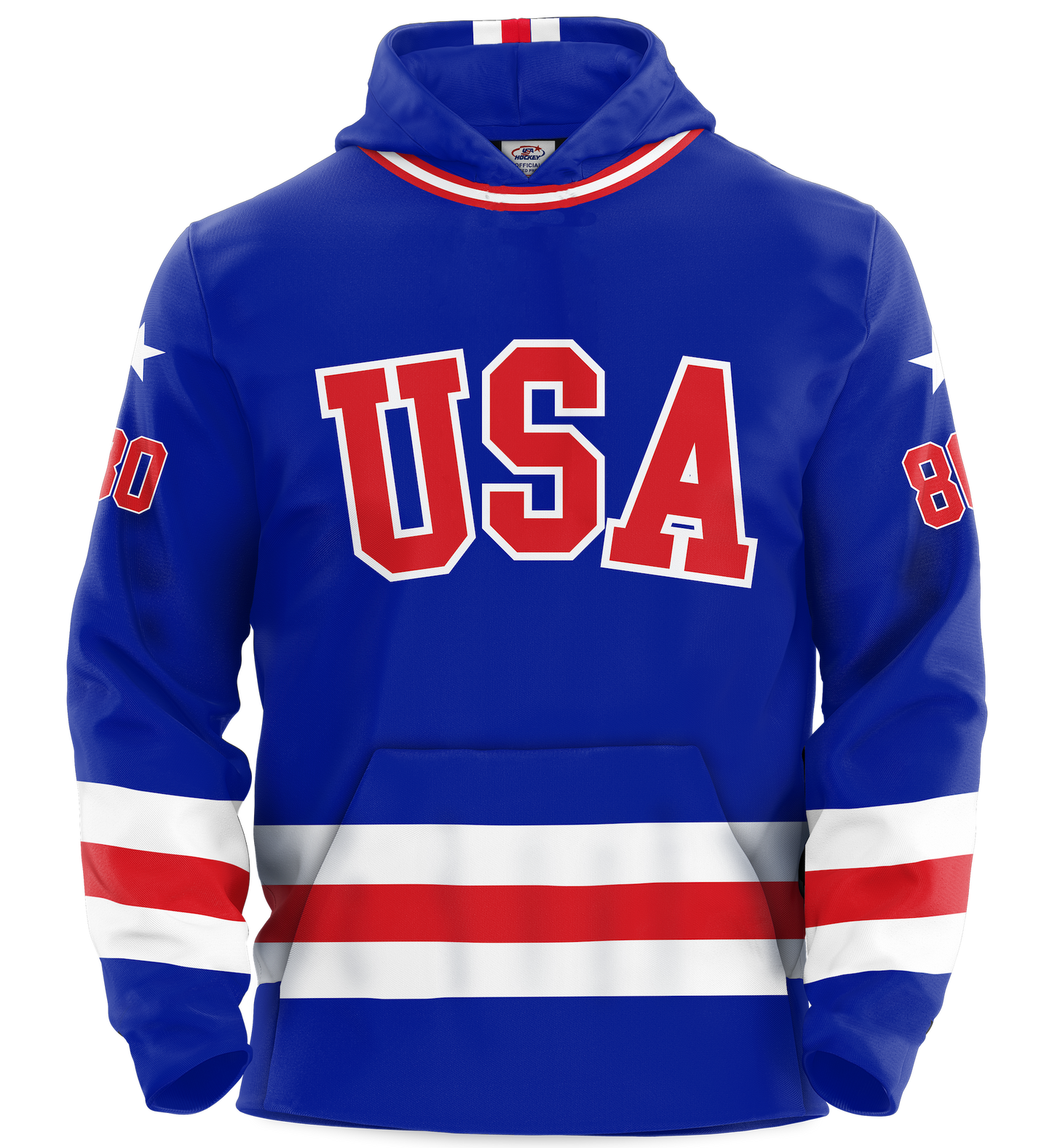 USA Hockey Miracle on Ice 1980 Jersey Authentic Hoodie Youth - Royal