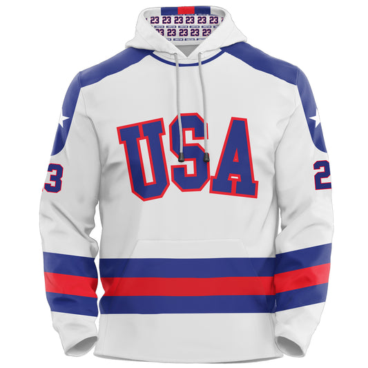 Dave Christian USA Hockey Miracle on Ice 1980 Team Jersey Official Hoodie - White