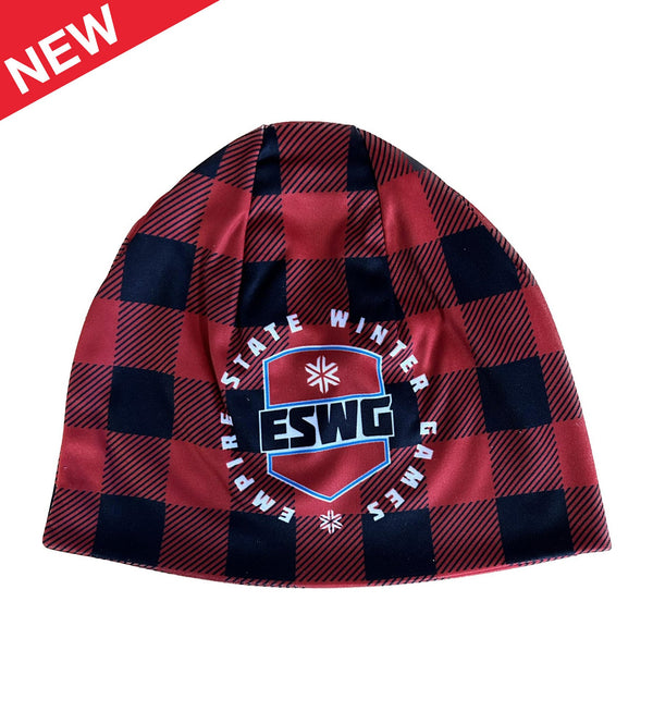 Empire State winter games AdK Plaid Beanie - Red