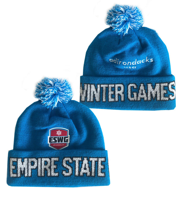 Empire State winter games Logo Knit Cap - Blue
