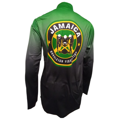 Cool Runnings Movie Jamaica Bobsled Official 1/4 Zip Performance Pullover - Green Fade