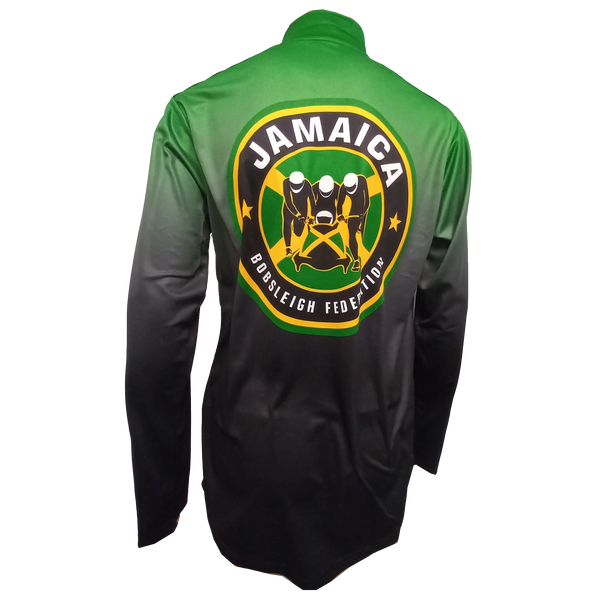 Cool Runnings Movie Jamaica Bobsled Official 1/4 Zip Performance Pullover - Green Fade