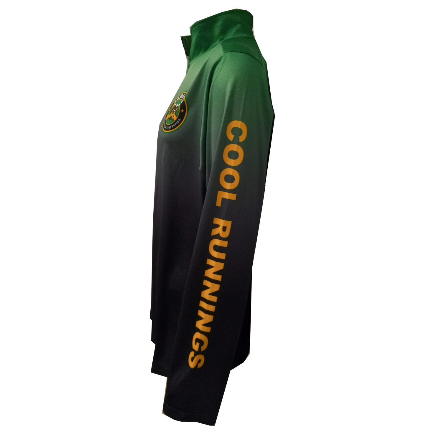 Cool Runnings Movie Jamaica Bobsled Official 1/4 Zip Performance Pullover - Green Fade