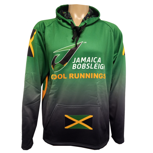 Cool Runnings Movie Jamaica Bobsled Official Performance  Hoody - Green Fade