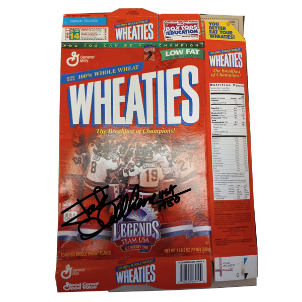 Miracle on Ice 1980 USA Hockey Wheaties Cereal Box Signed by Jack O'Callahan