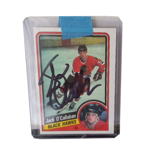 Jack O'Callahan Chicago Black Hawks 1984-89 Trading Card #33 Hand Signed by Jack O'Callahan Topps