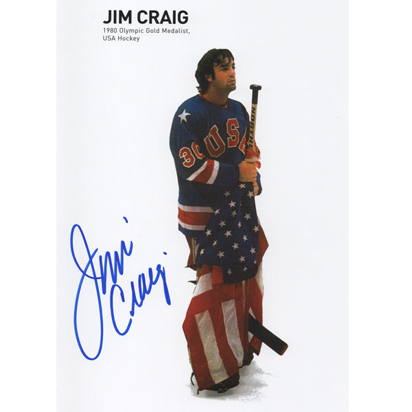 Jim Craig Miracle on Ice 1980 USA Hockey Gold Medal Signed - 8 x 10