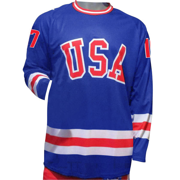 Jack O'Callahan USA Hockey Miracle on Ice 1980 Official Replica Performance Jersey- Blue