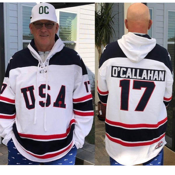 Jack O'Callahan USA Hockey Miracle on Ice 1980 Official Lace Hoodie- White