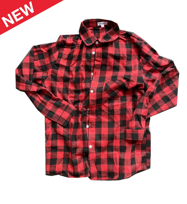 Empire State winter games chenille Buffalo plaid shirt - Red
