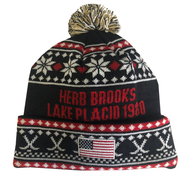Herb Brooks Great Moments Miracle on Ice  Knit Cap- Grey/Navy