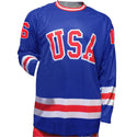 Mark Pavelich USA Hockey Miracle on Ice 1980 Official Replica Performance Jersey- Blue