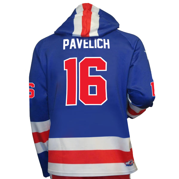 Mark Pavelich New York Rangers Hockey Team Hoodie- Royal