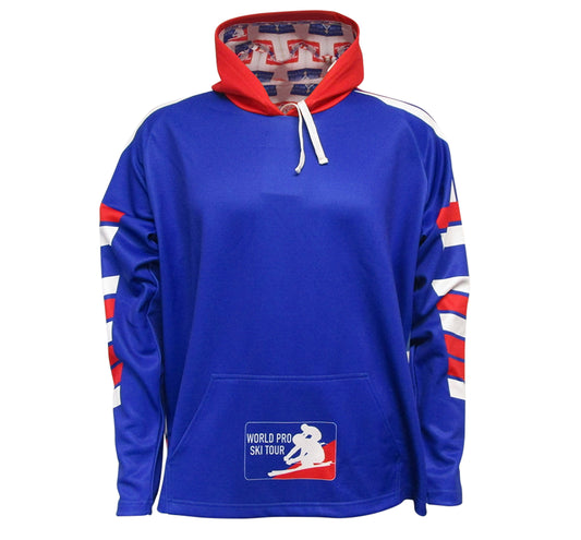 WPST Retro Stripe Performance Hoodie - Blue