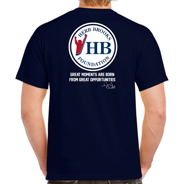 Herb Brooks Official Famous Plaid USA Tee - Navy