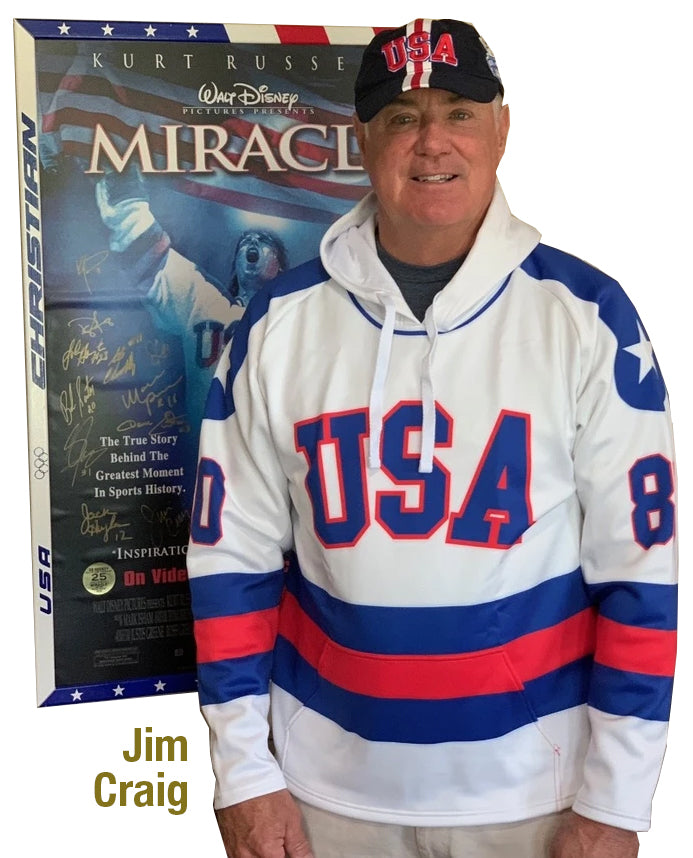 USA Hockey Miracle on Ice 1980 Authentic  Adult Hoodie - White