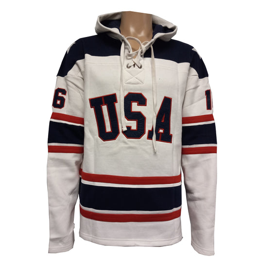 Mark Pavelich USA Hockey Miracle on Ice 1980 Official Lace Hoodie