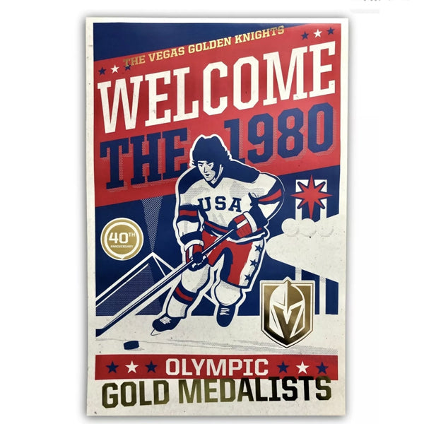 Vegas Golden Knights  Miracle on Ice 1980 USA Hockey 40th Anniversary 11 x 17 Poster