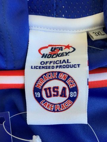 USA Hockey Adult Miracle on Ice 1980 Team Jersey Authentic Top - Blue Medium