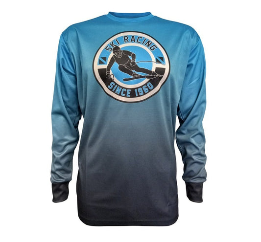 Ski Racing Logo Performance Jersey  - Blue Fade