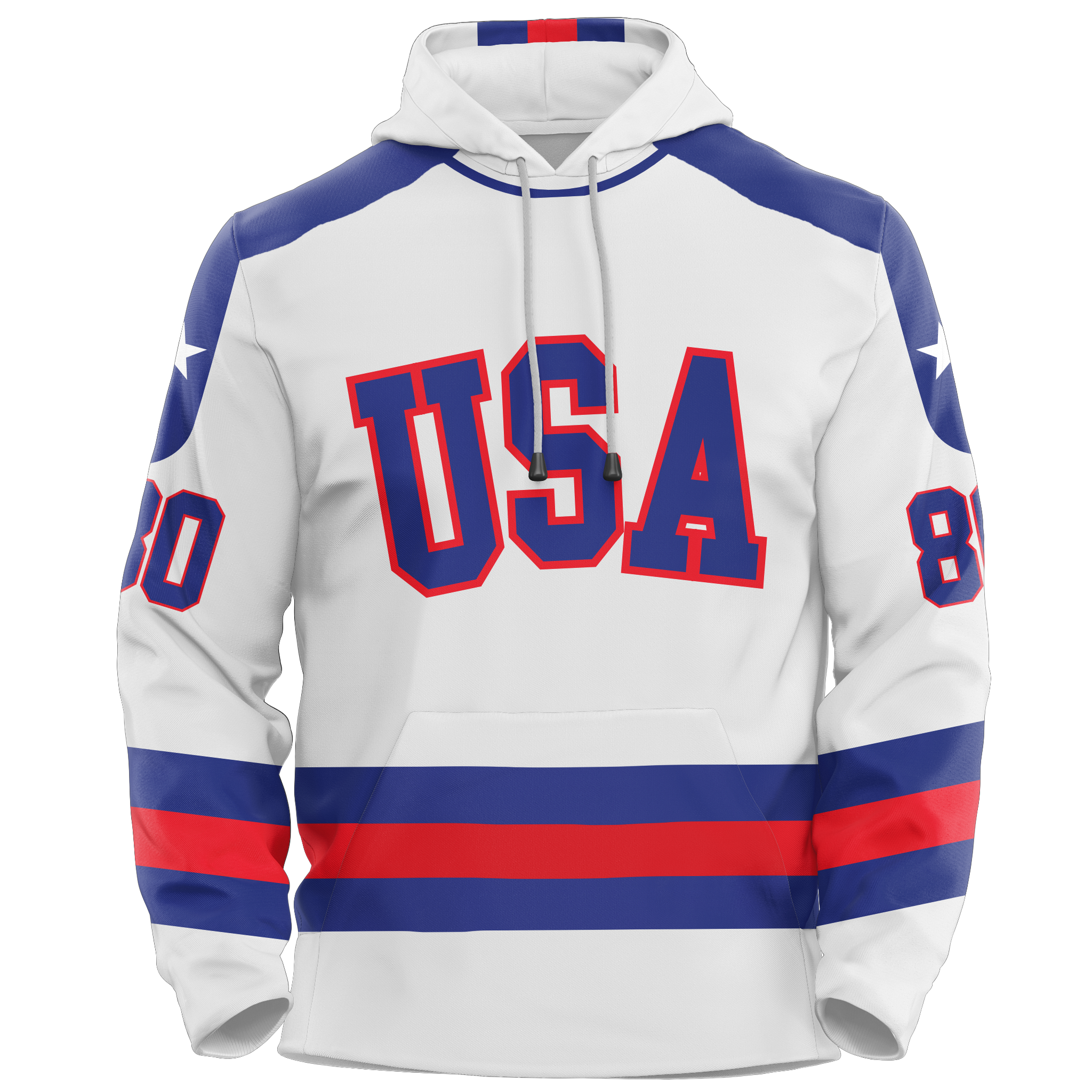 USA Hockey Miracle on Ice 1980 Authentic Adult Hoodie - White