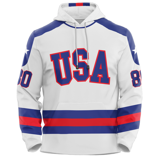 USA Hockey Miracle on Ice 1980 Authentic  Adult Hoodie - White